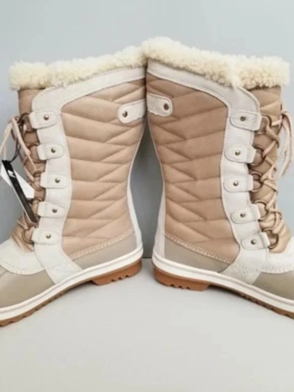 Sorel Tofino II Luxe Natural Tan Boots Womens 8 Winter Faux Fur Snow Ski NEW